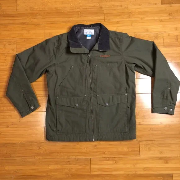 Barn Jacket Columbia Coat Like New Olive Green Fleeced Lined Insulated Jacket - Picture 3 of 13